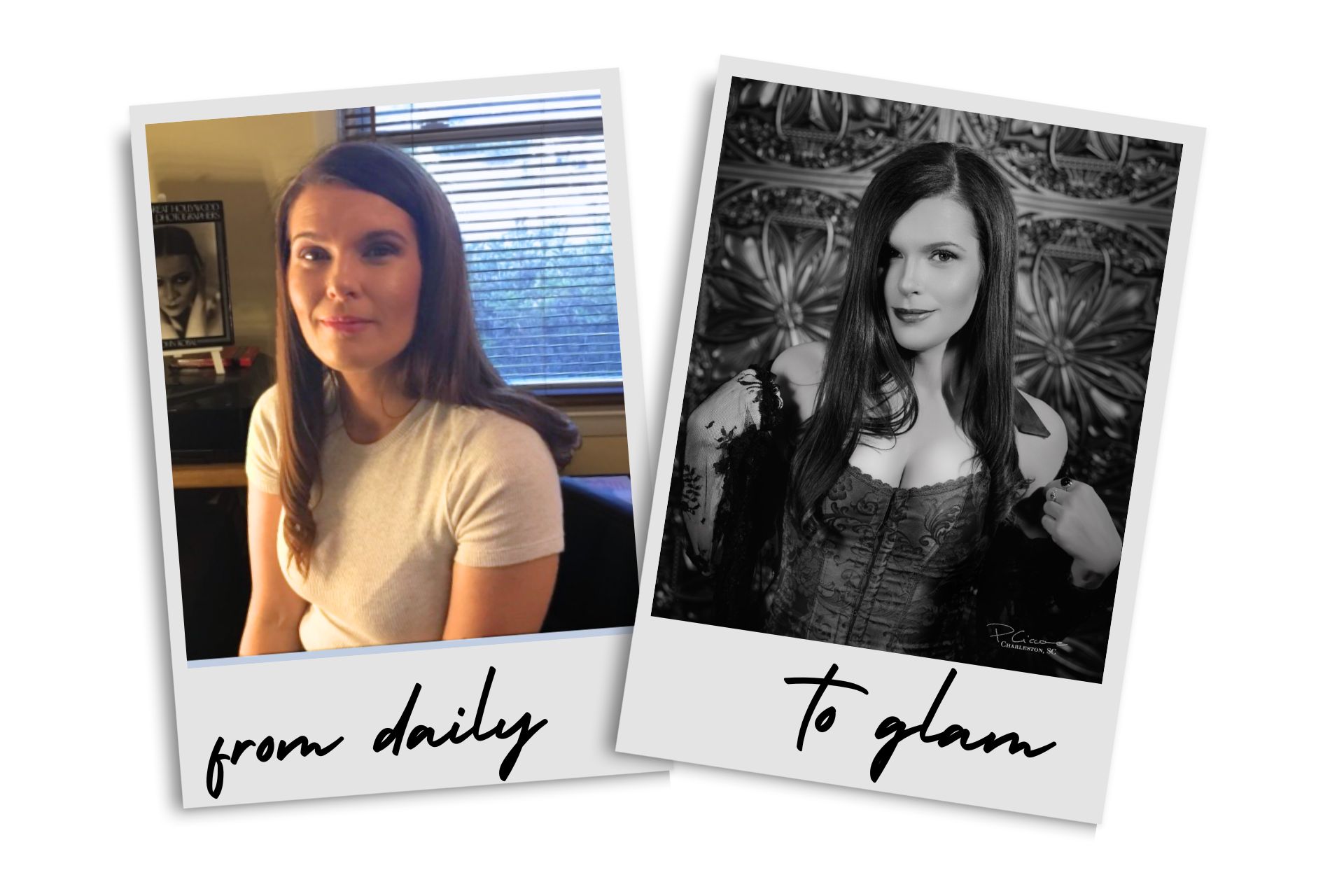 Janet Before and After her boudoir session at Paolo Portraits in Charleston SC