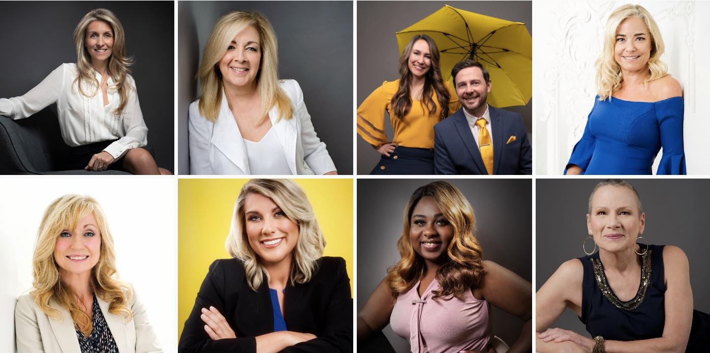 Composite of professional headshots with male and female business professionals, made by Paolo Portraits in Charleston SC